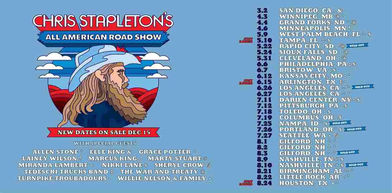 chris-stapleton-all-american-road-show-2024-tour-dates-ticket-details-presale-code