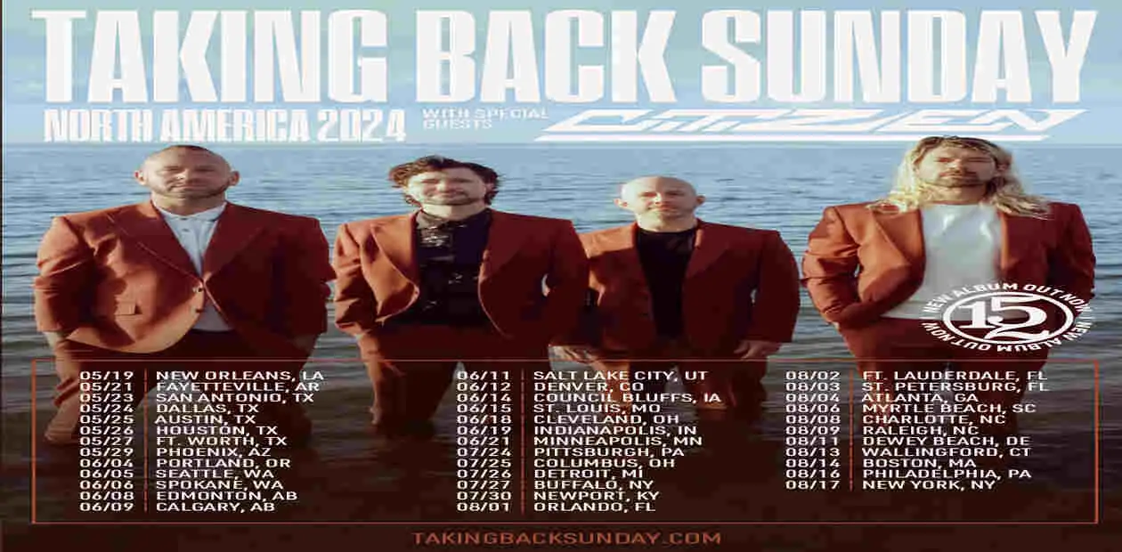 Taking Back Sunday – Presale Code and Tour Dates